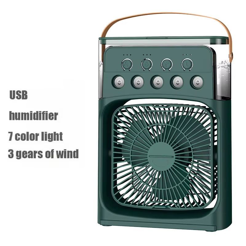 3 in 1 Fan Air Conditioner Household Small Air Cooler LED Night Light Portable Humidifier Air Adjustment Fan Office Home Fan New